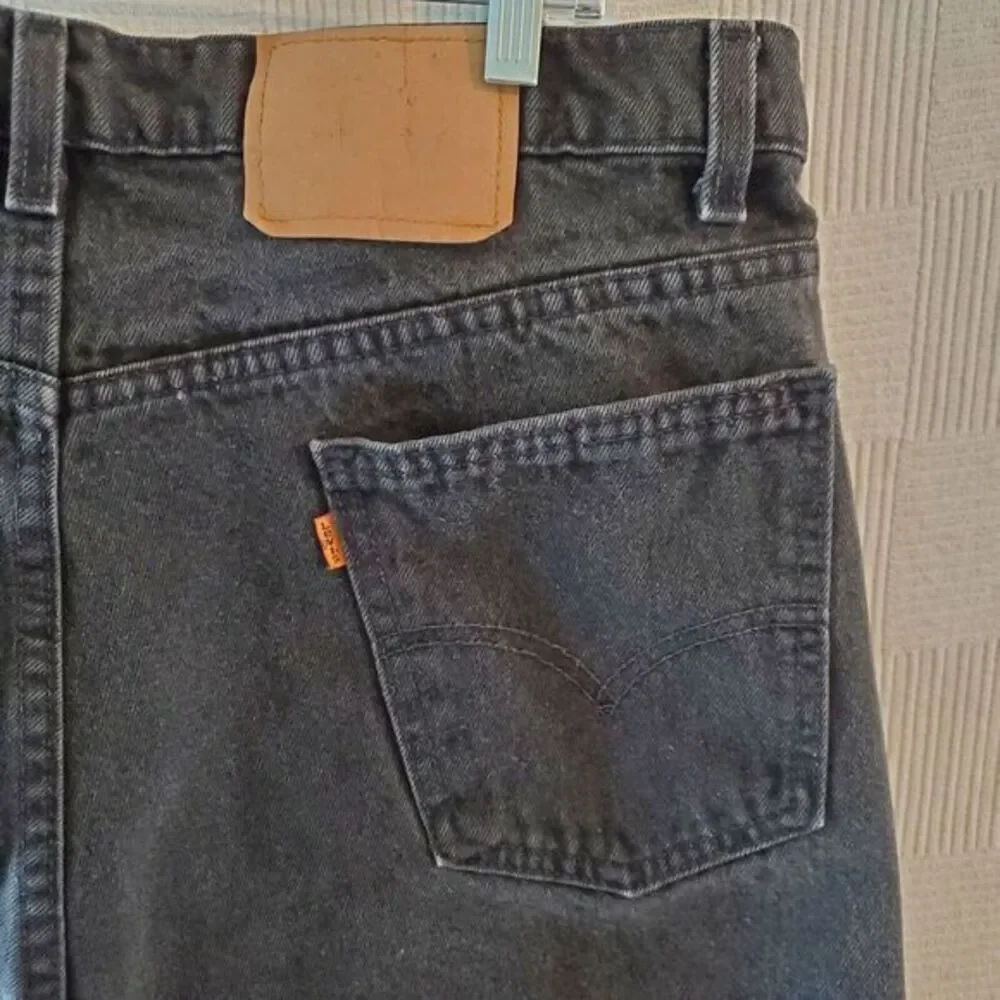 Vintage Levis Jeans Mens 40x32 Black Regular Straight Orange Tab 90s Made In USA